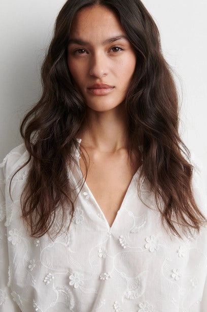 SECOND FEMALE Rosalil Blouse Bright White: blanc camisas pour femme