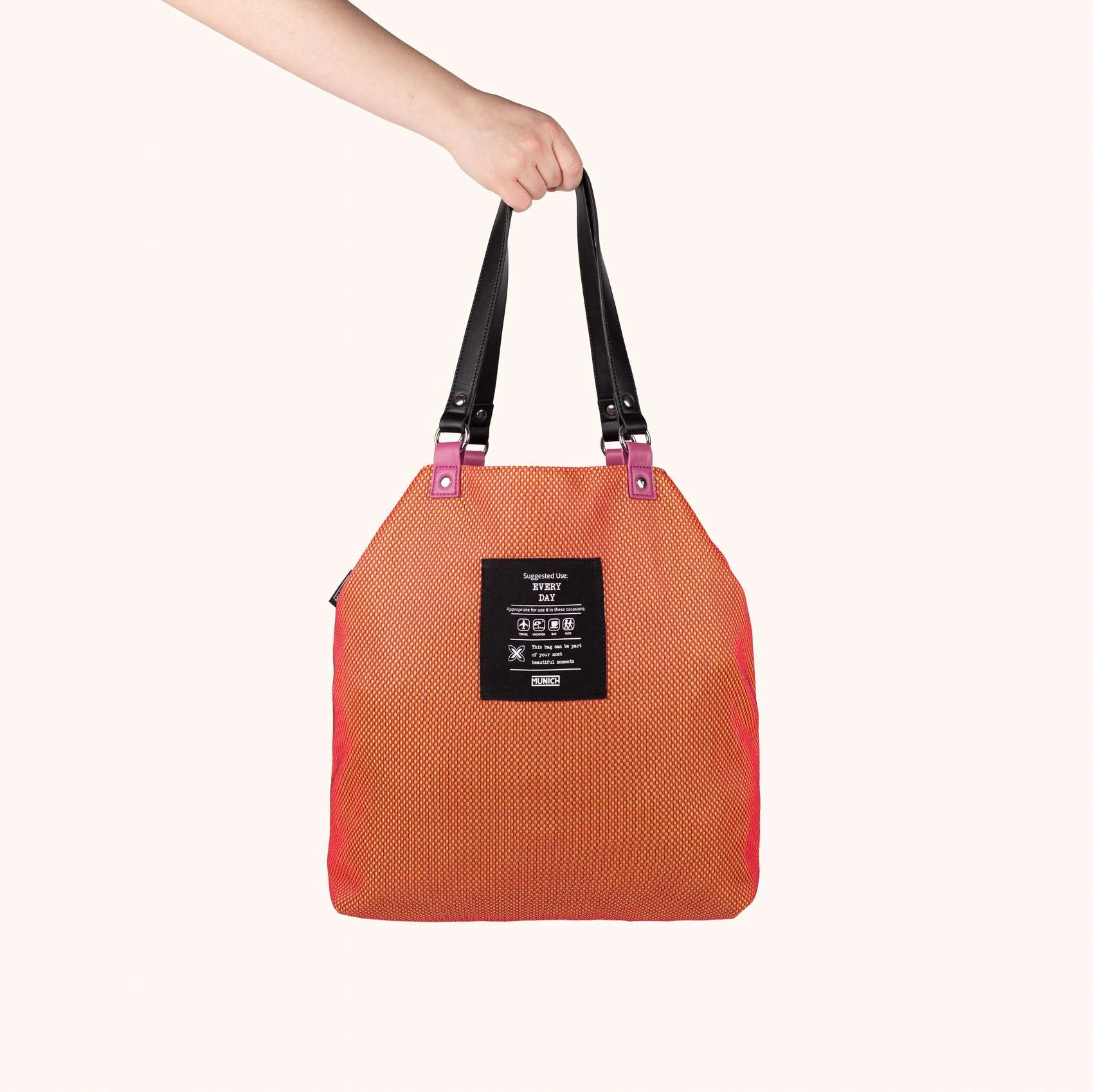 MUNICH GOGO SPIN Reversible TOTE BAG: naranja bag for women