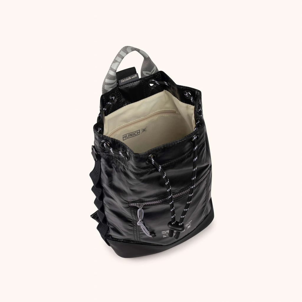 MUNICH DEEP Recycled Drawstring Backpack: zwart mochila voor dames