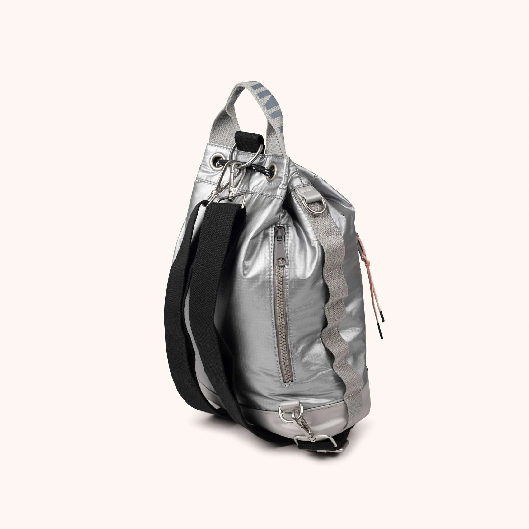 MUNICH DEEP Recycled Drawstring Backpack: silver mochila for women