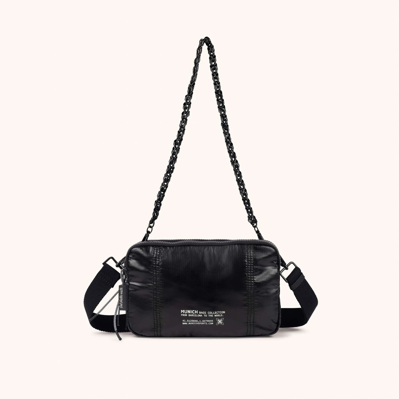 MUNICH DEEP Recycled Crossbody Double: black bag for women