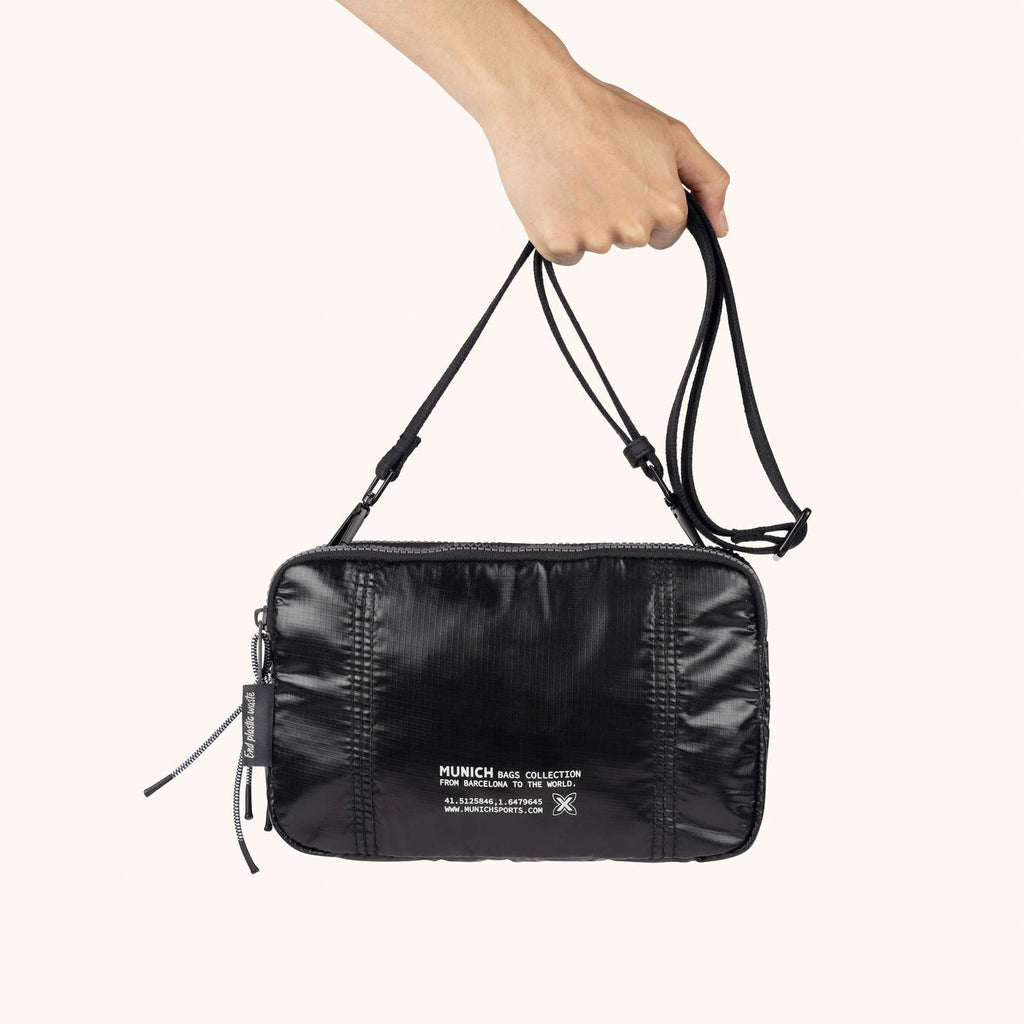 MUNICH DEEP Recycled Crossbody Double: negre bossa per a dona