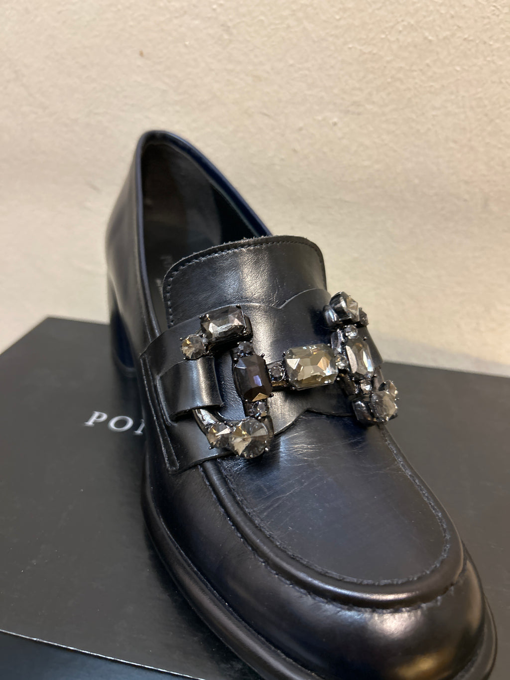 PONS QUINTANA Emilia Royal Nepal Negro: noir mocassins pour femme