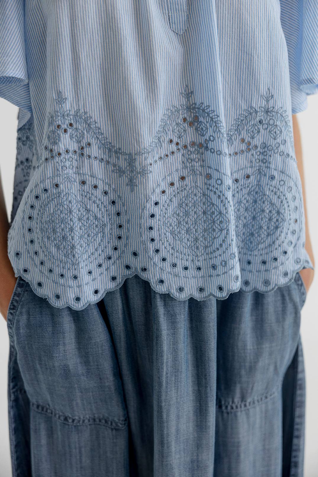 PROJECT AJ117 CLEO 620 SKY: blue blouse for women