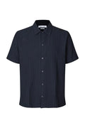 SAMSOE AVAN JX Shirt 14698: blauw overhemd voor heren