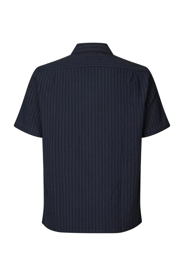 SAMSOE AVAN JX Shirt 14698: blauw overhemd voor heren