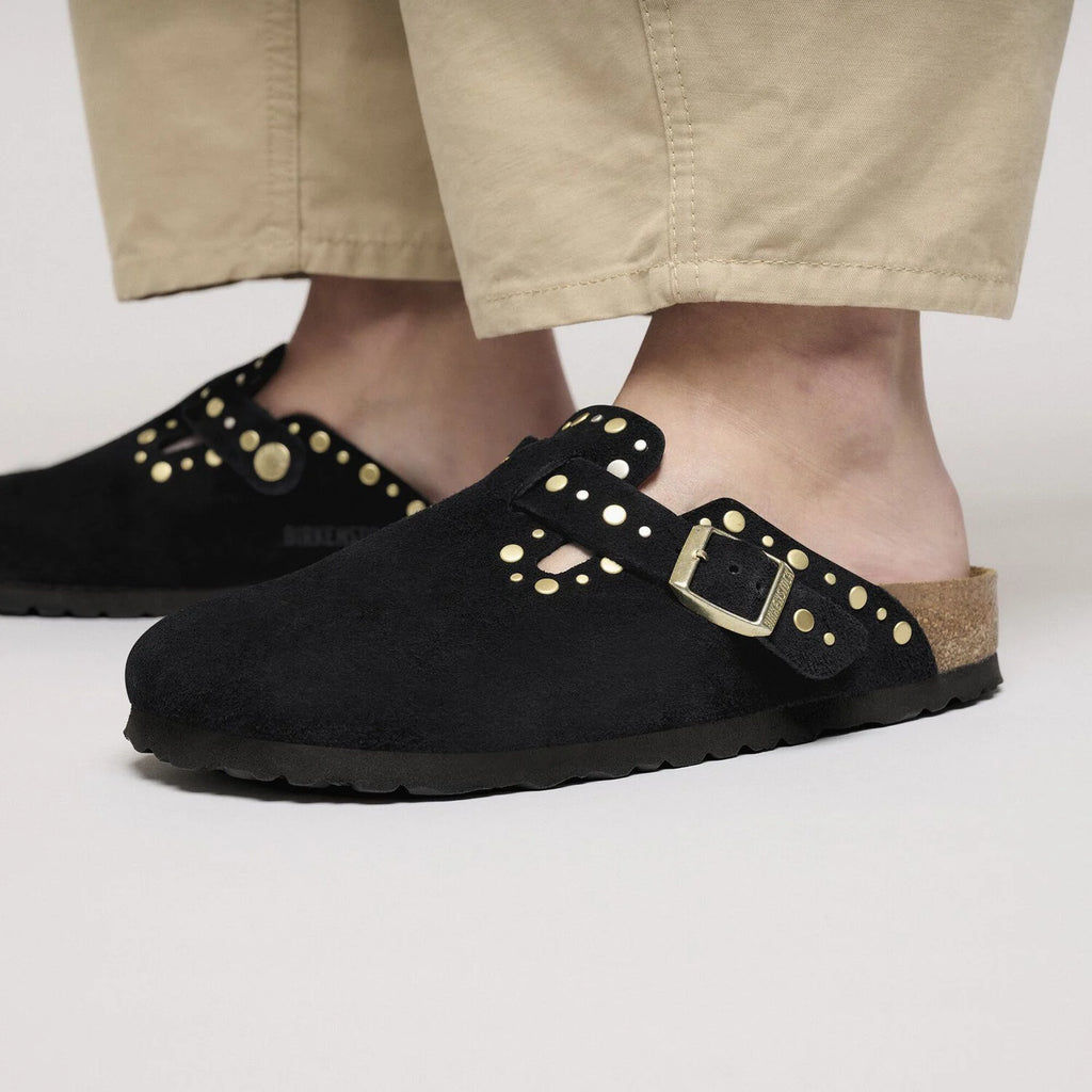 BIRKENSTOCK Boston Rivet LEVE Black MINK: negre esclops per a dona