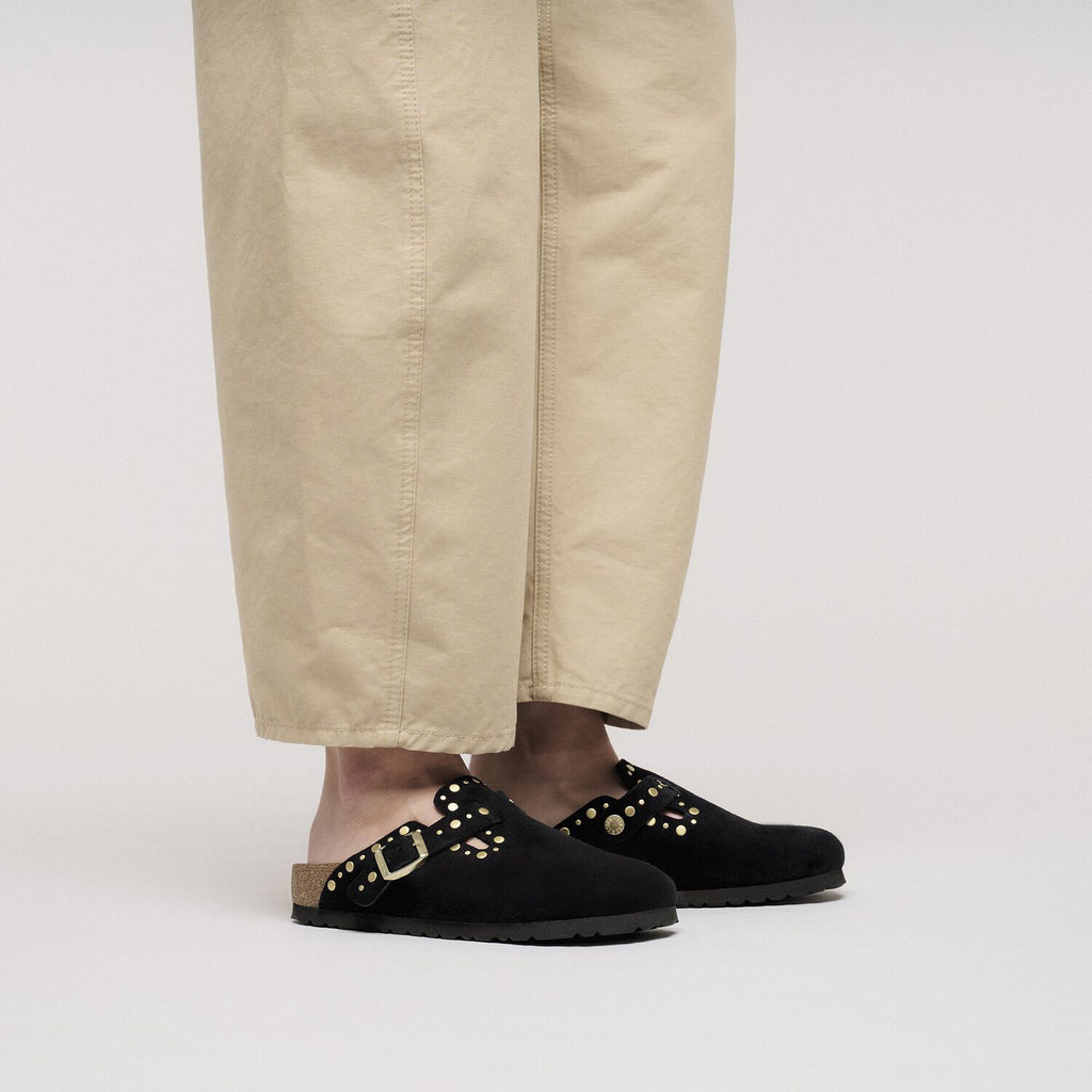 BIRKENSTOCK Boston Rivet LEVE Black MINK: negre esclops per a dona