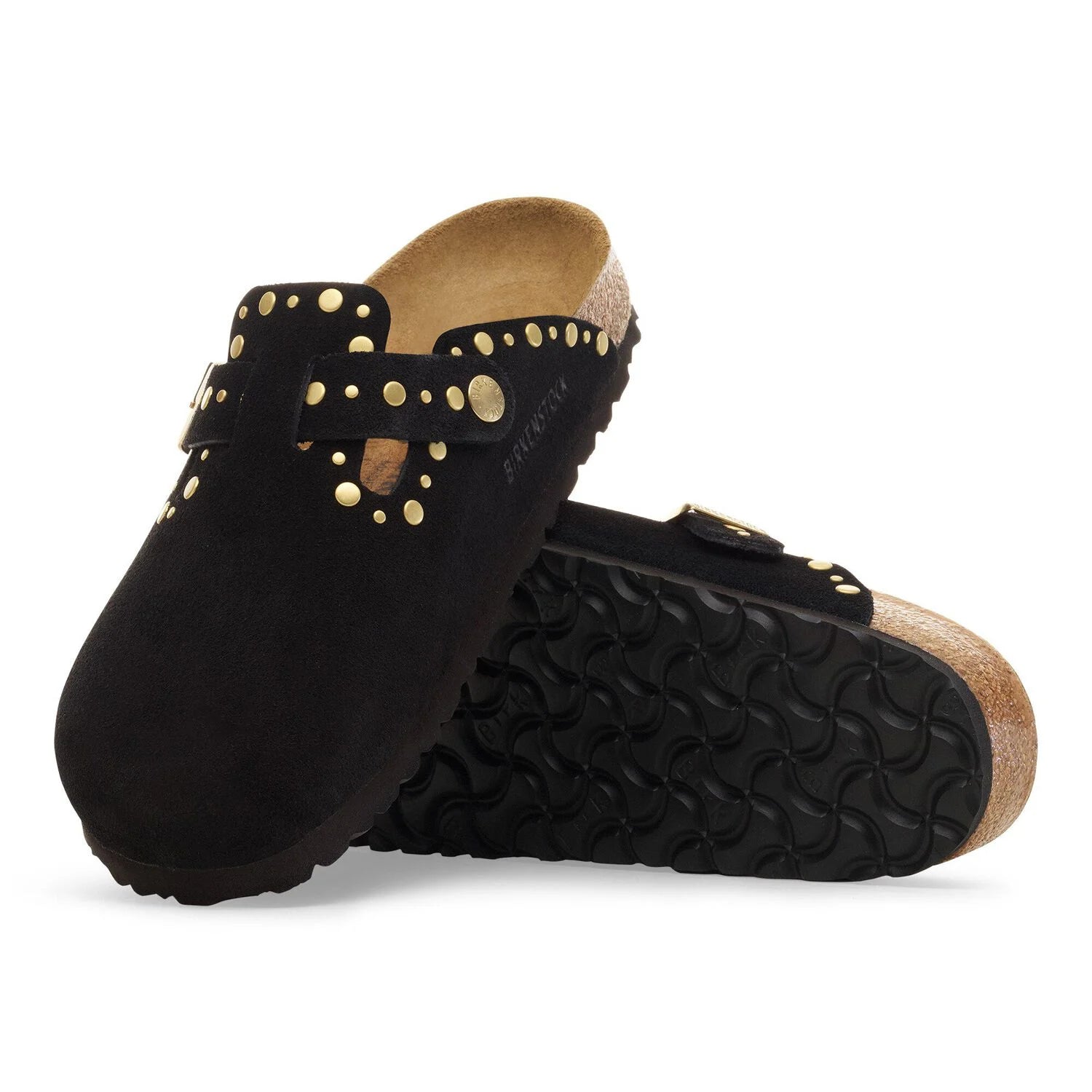 BIRKENSTOCK Boston Rivet LEVE Black MINK: черный сабо для женщин