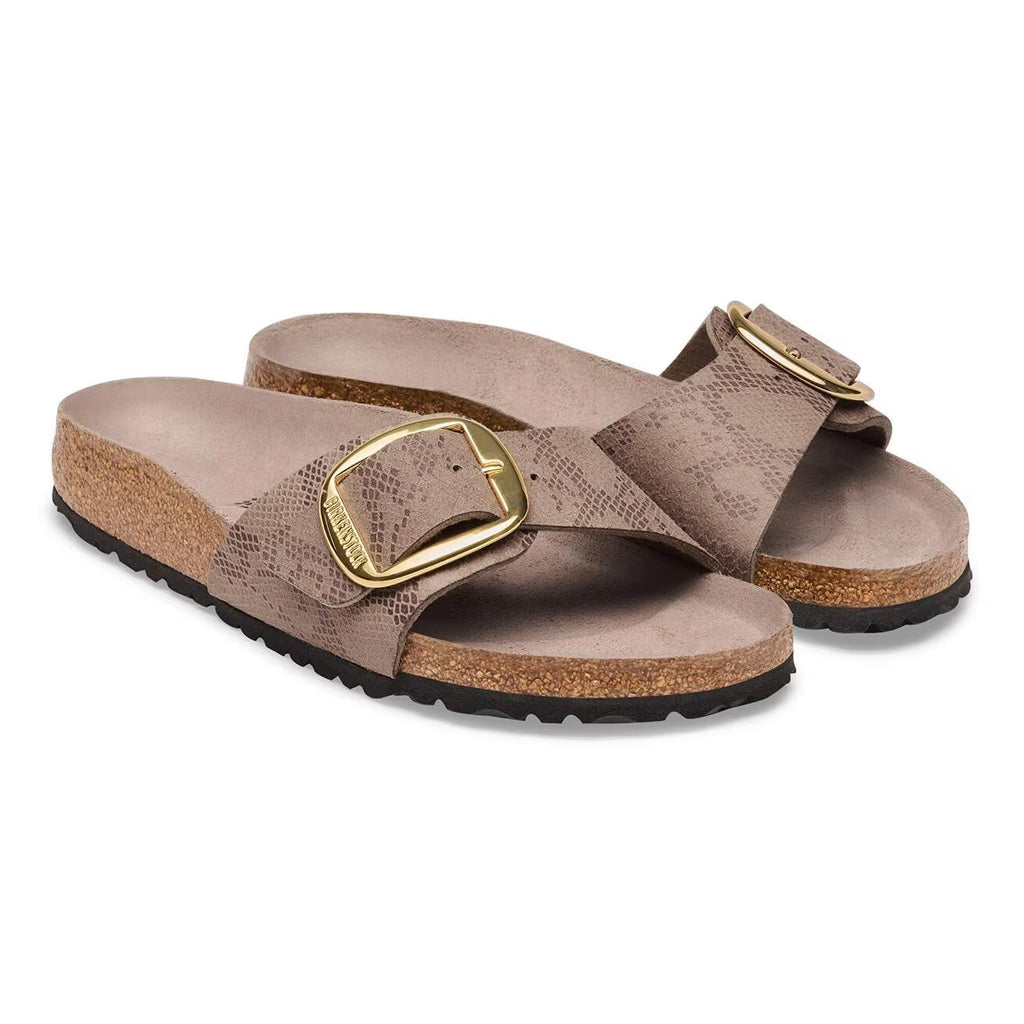 BIRKENSTOCK Madrid GRAY Taupe: animal print sandalen voor dames