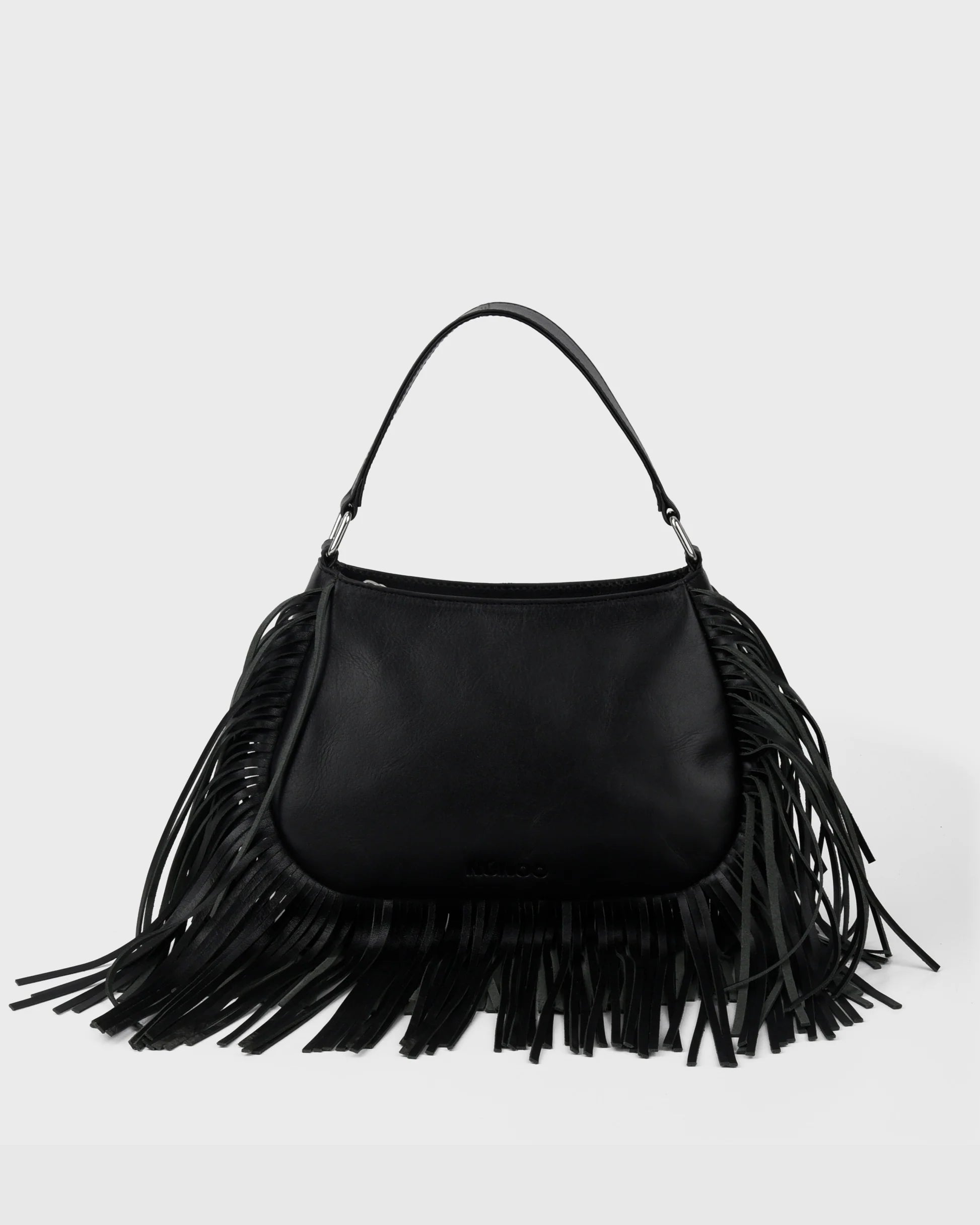 NUNOO Betty Fringe River Black: black bag for women
