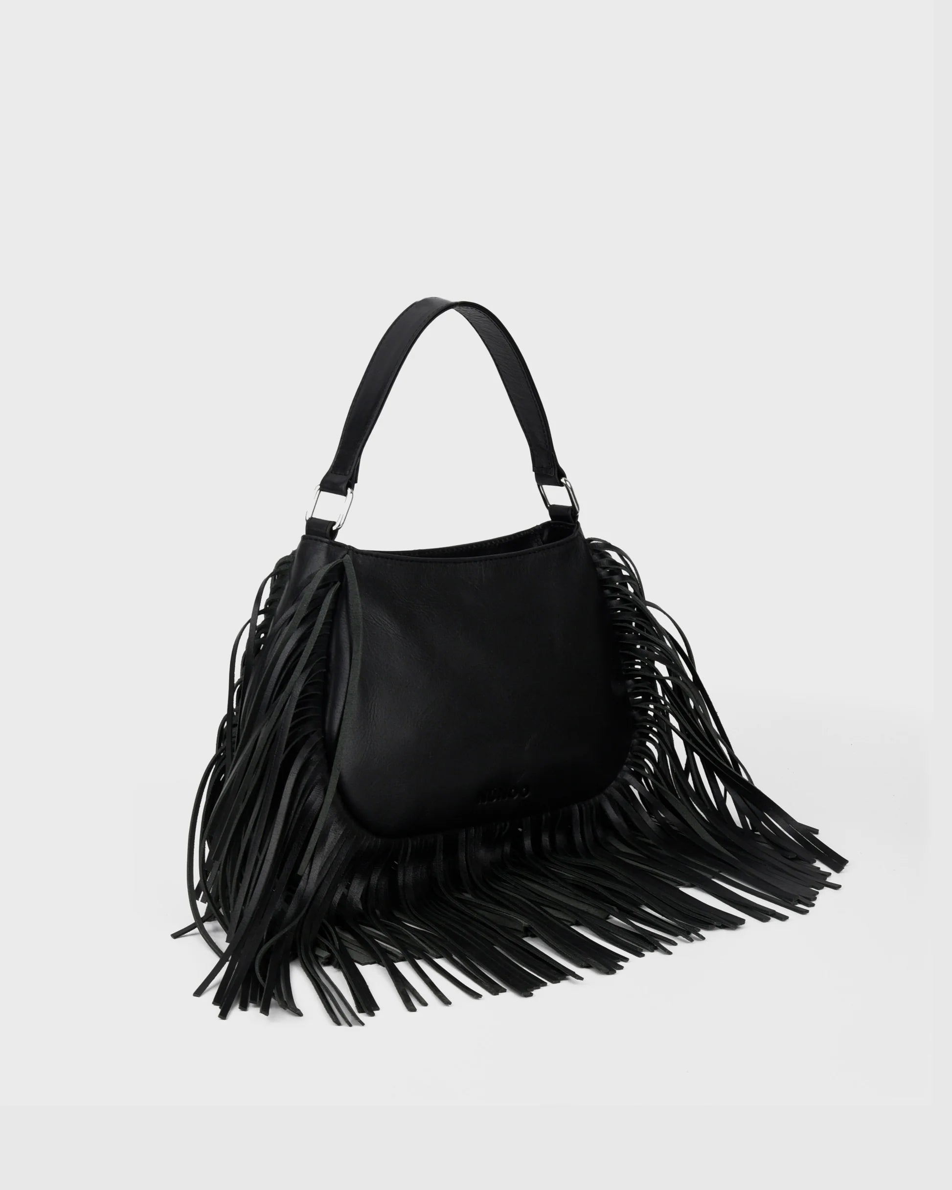 NUNOO Betty Fringe River Black: black bag for women