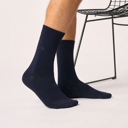 BILLYBELT Bamboo NAVY: blue socks for men