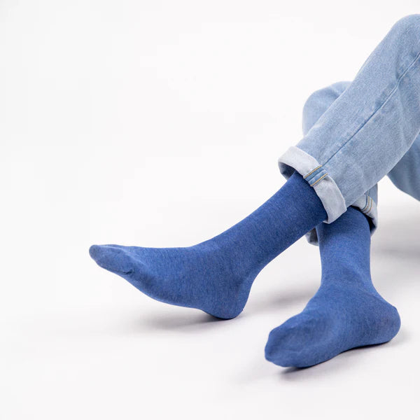 BILLYBELT Bamboo BLEU Jeans Chine: blue socks for men