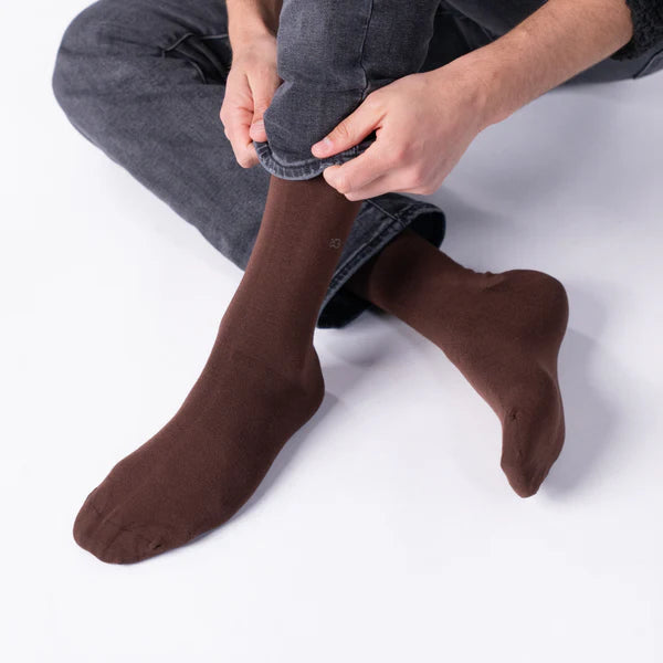 BILLYBELT Bamboo Marron: brown socks for men
