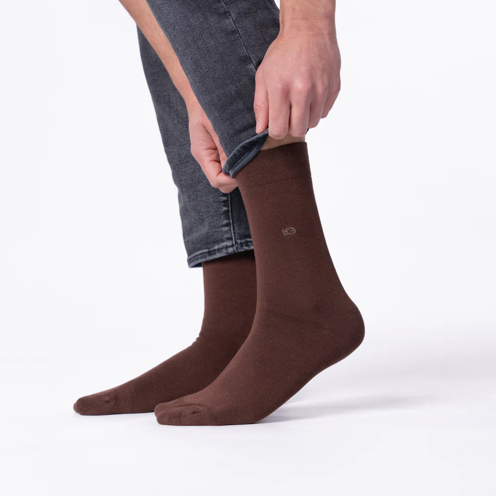 BILLYBELT Bamboo Marron: brown socks for men