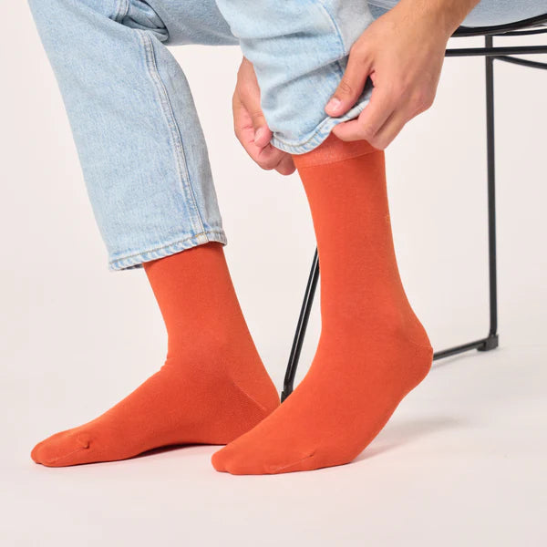 BILLYBELT Bamboo Orange: naranja socks for men