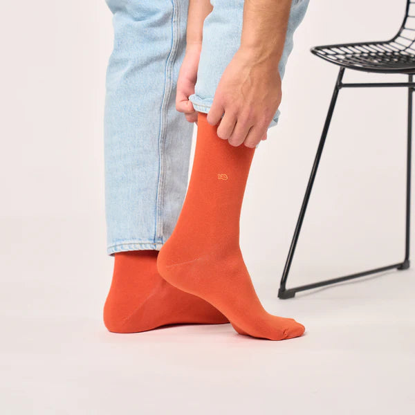 BILLYBELT Bamboo Orange: naranja socks for men