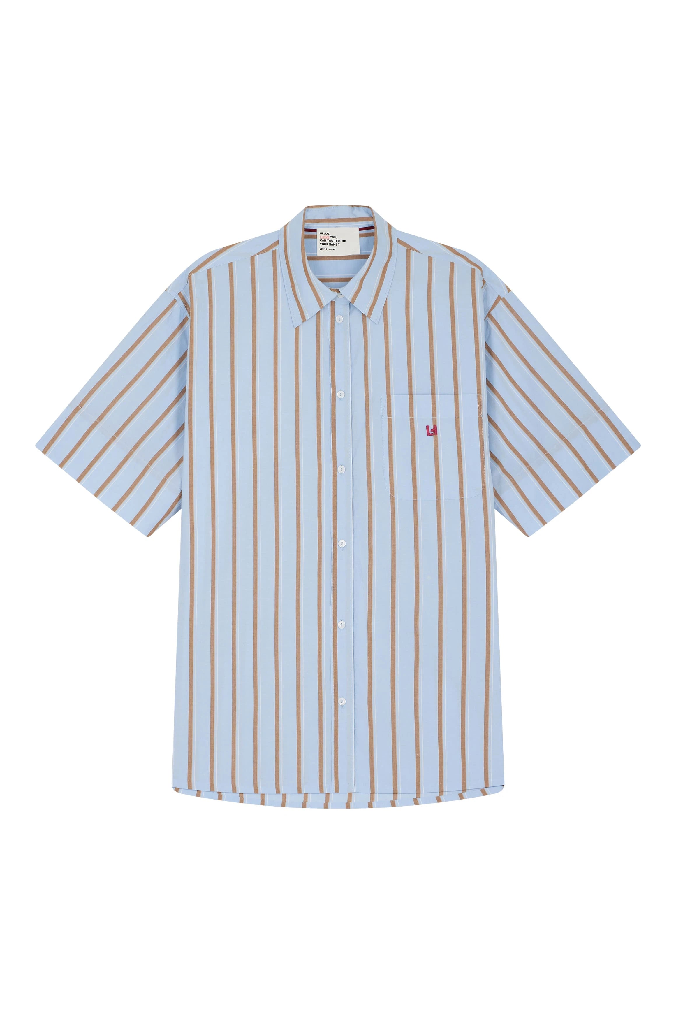 LEON & HARPER CLAY TC129 STRP SKY: niebieski camisas dla kobiet