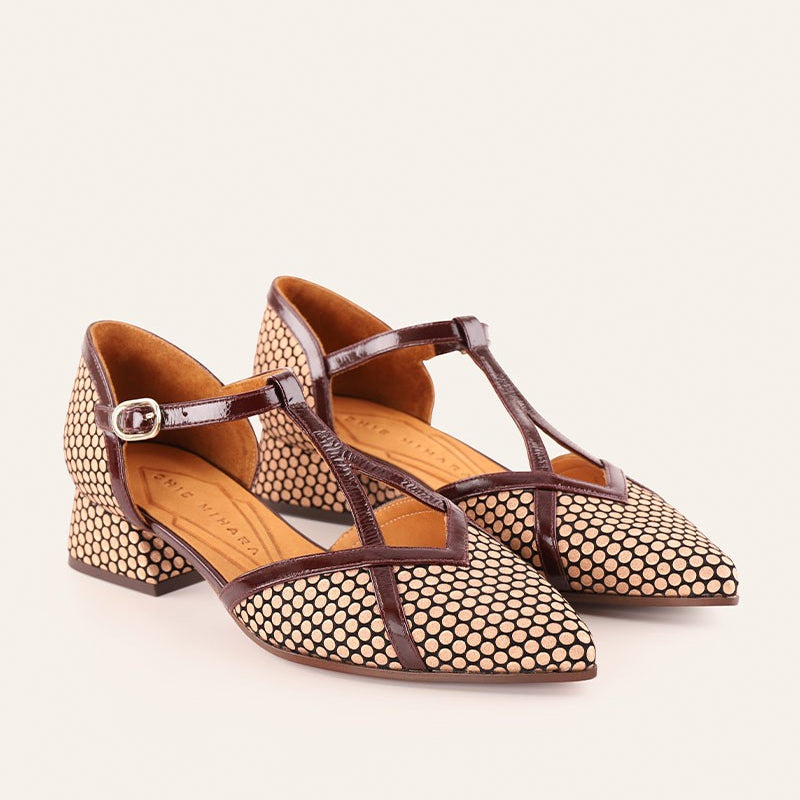 CHIE MIHARA Hidrow Grape: brown shoes for women