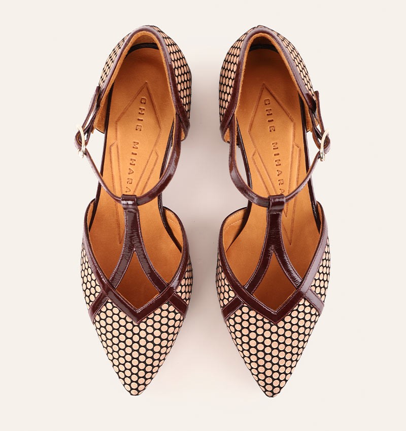 CHIE MIHARA Hidrow Grape: brown shoes for women