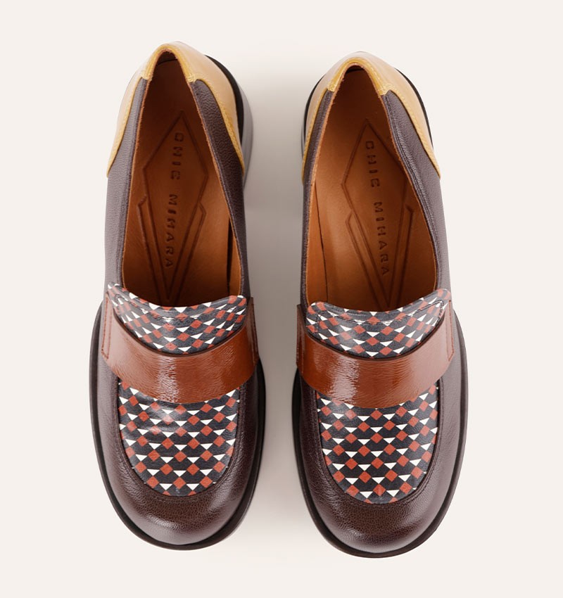 CHIE MIHARA Zumaira Multicolor: brown loafers for women