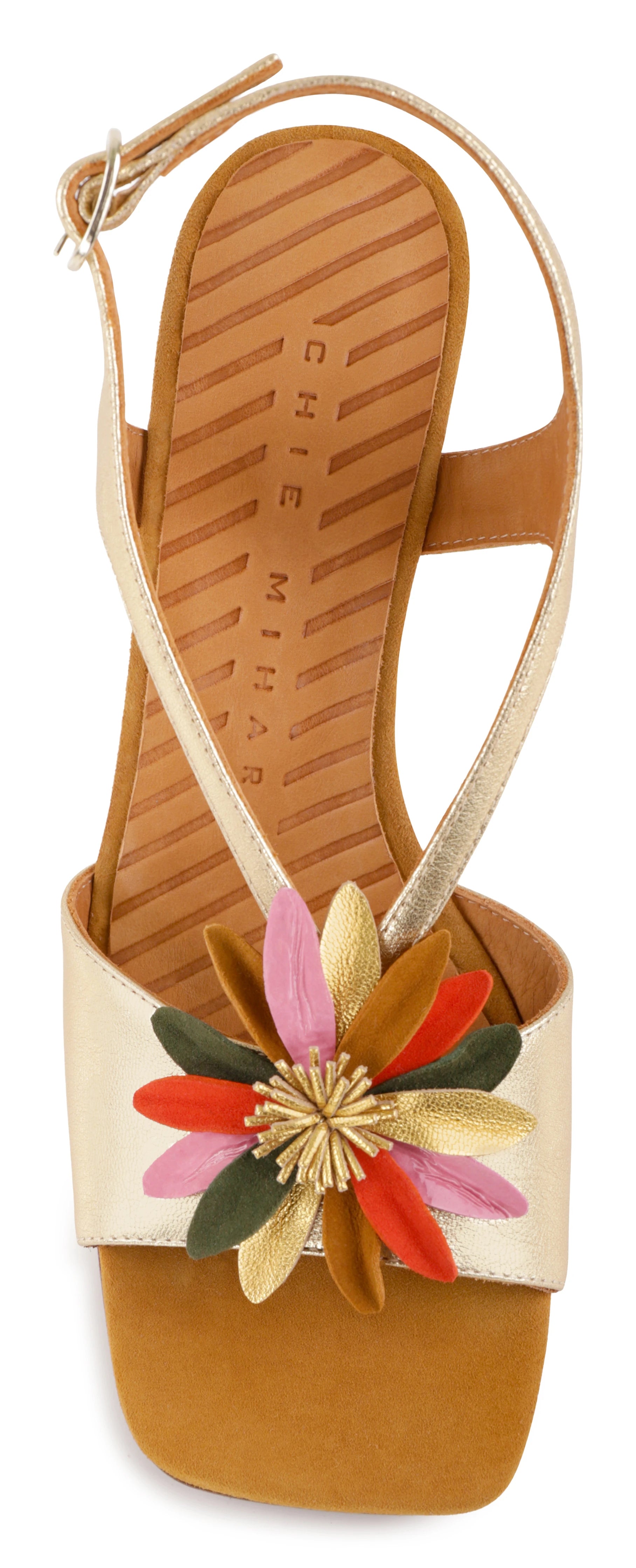 CHIE MIHARA Uyane Champan: gold sandals for women