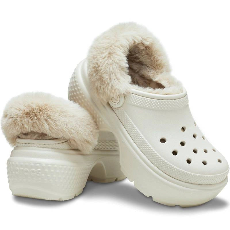 CROCS Stomp Lined W: white clogs for women