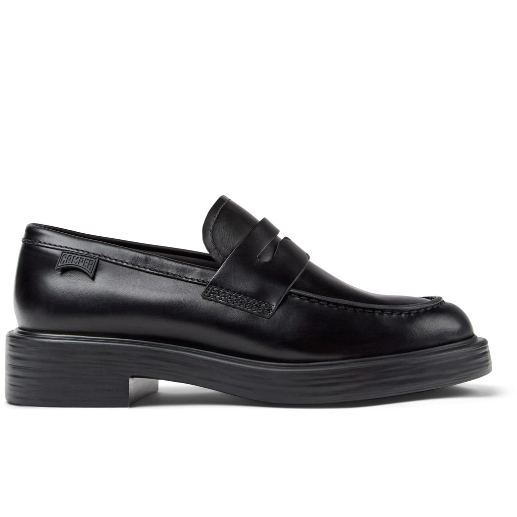 CAMPER Dean, black loafers for women at Tascón