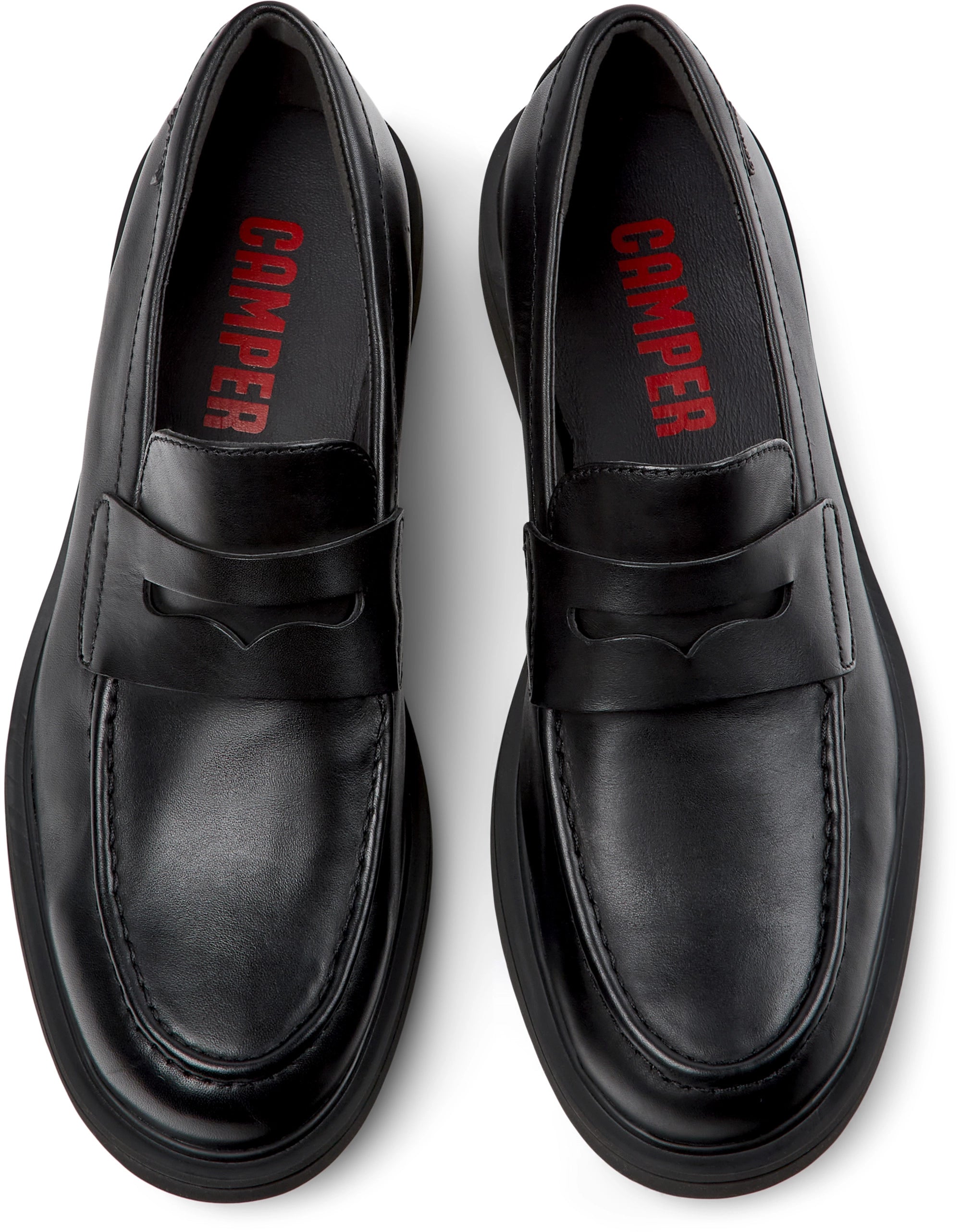 CAMPER Norman, black loafers for men at Tascón