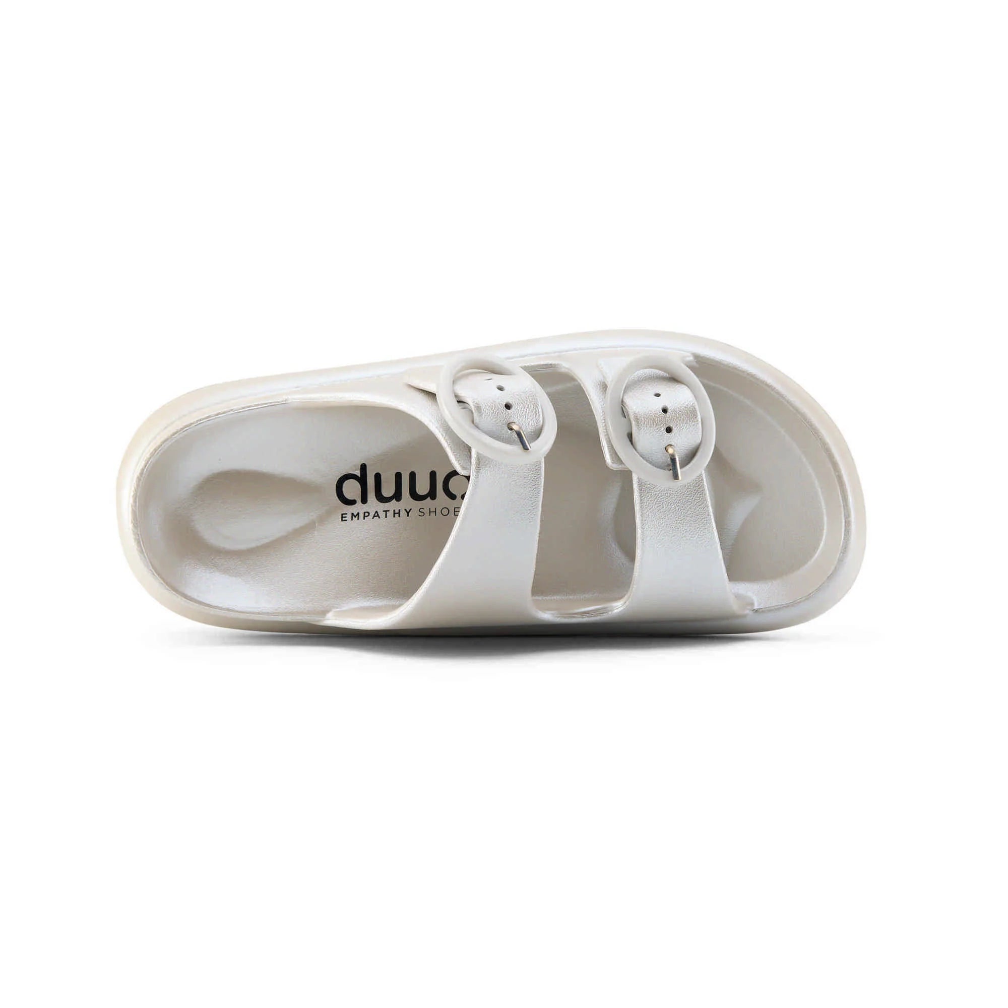 DUUO EVA Curvi Metallic 35: シルバー ビーチサンダル レディース