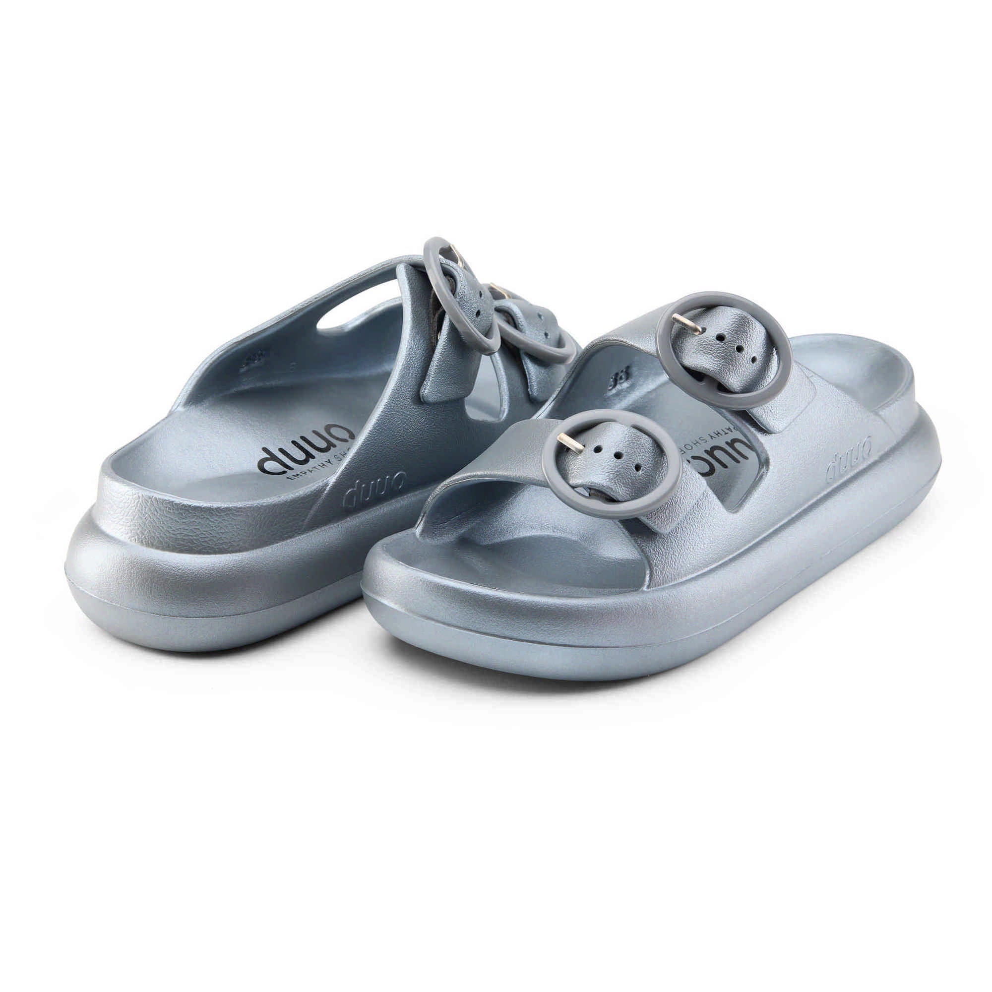 DUUO EVA Curvi Metallic 36: grey flip-flops for women