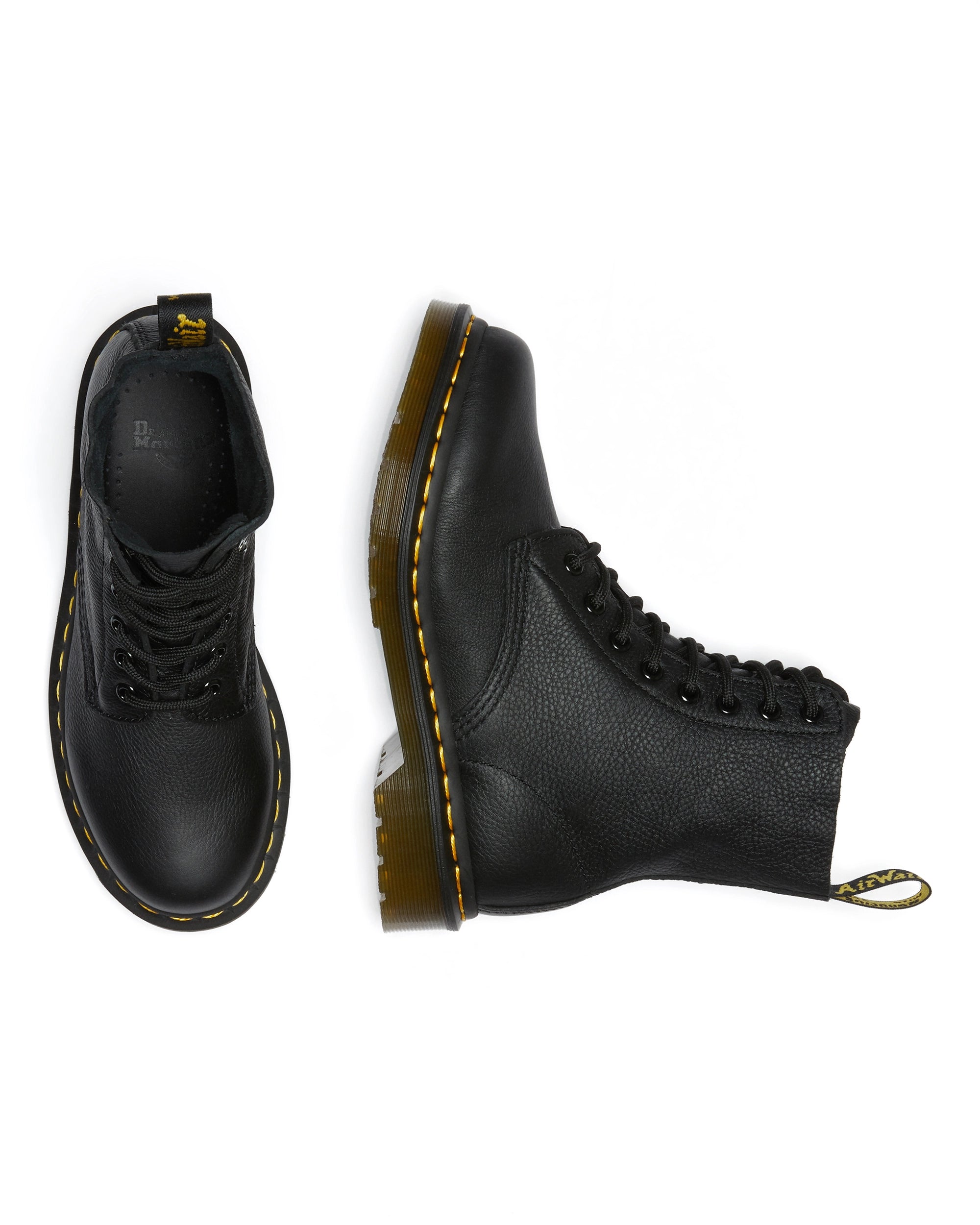 DR. MARTENS 1460 Pascal Black Virginia: ブラック アンクルブーツ レディース