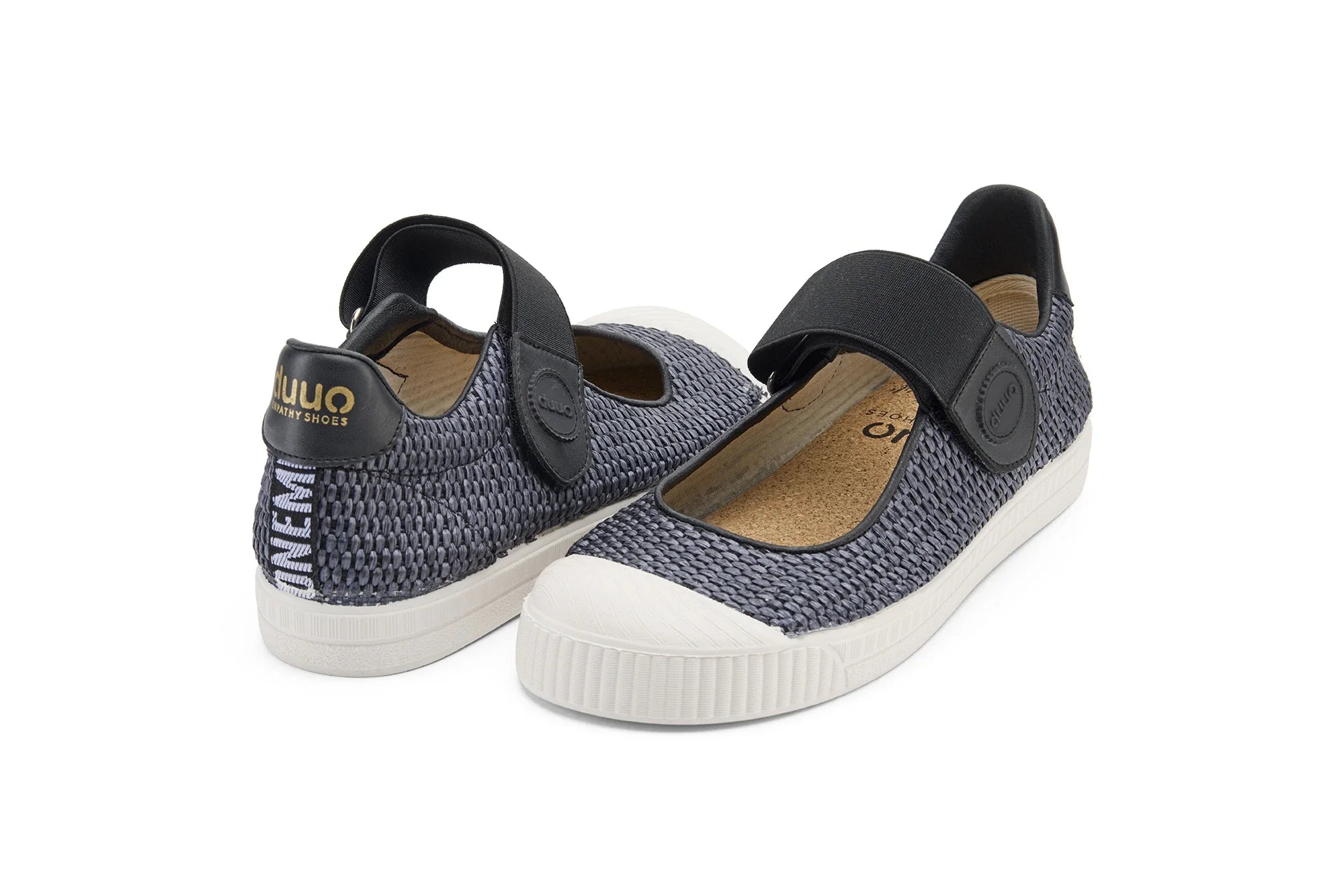 DUUO COL Marie Barefoot Rafia 06: zwart sneakers voor dames