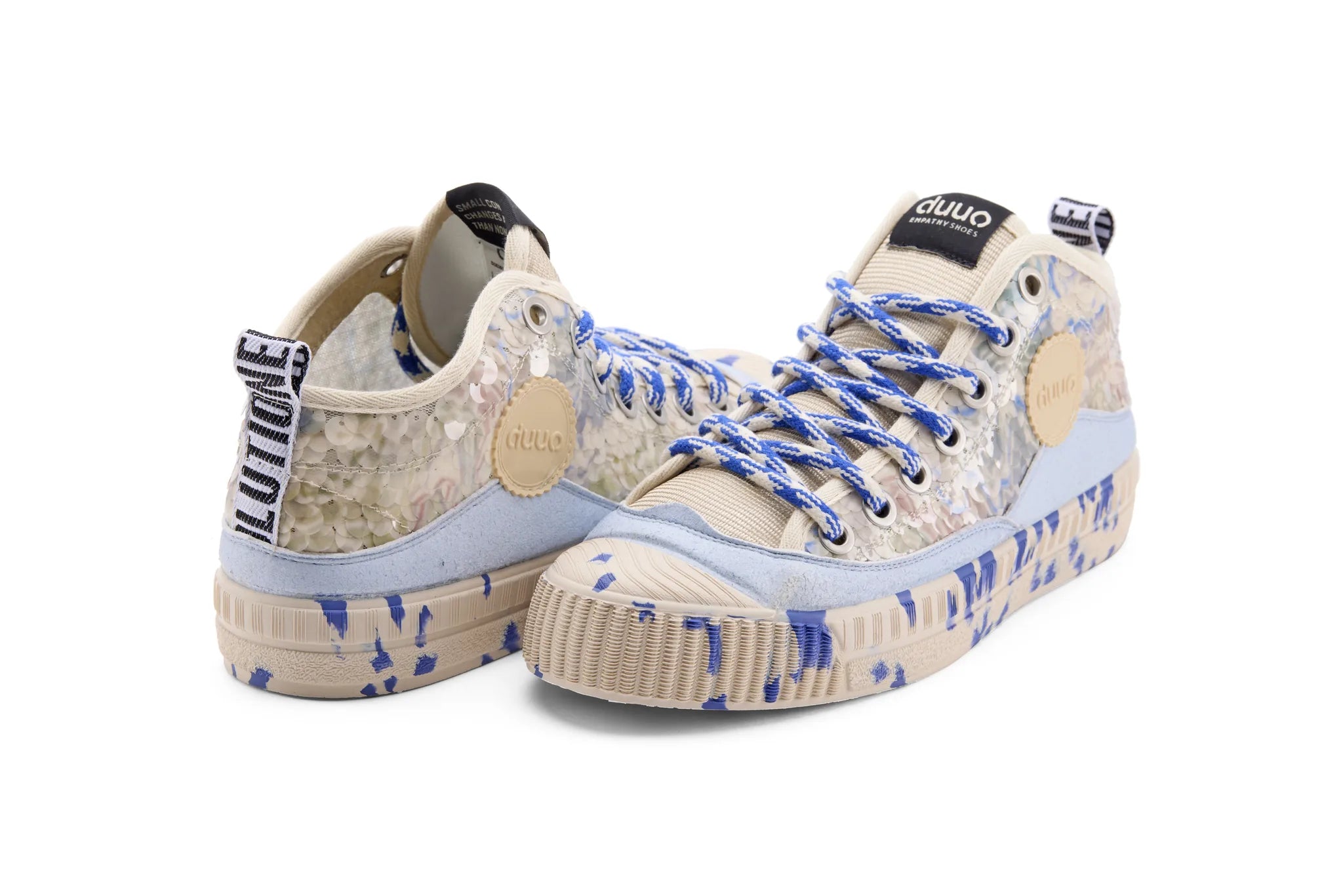 DUUO COL Cover Marble 801: ブルー スニーカー ユニセックス