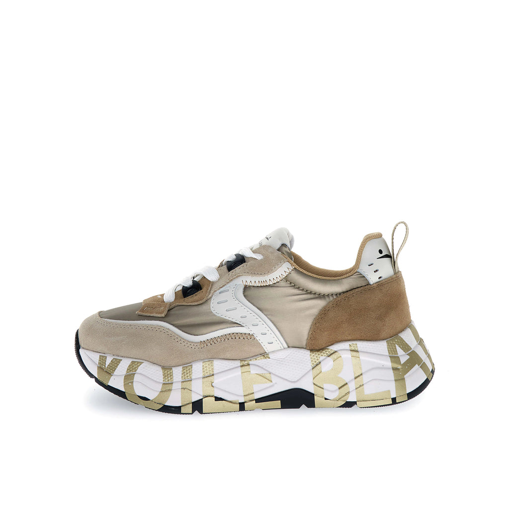 VOILE BLANCHE CLUB105 Beige-platinum: beige sneakers voor dames