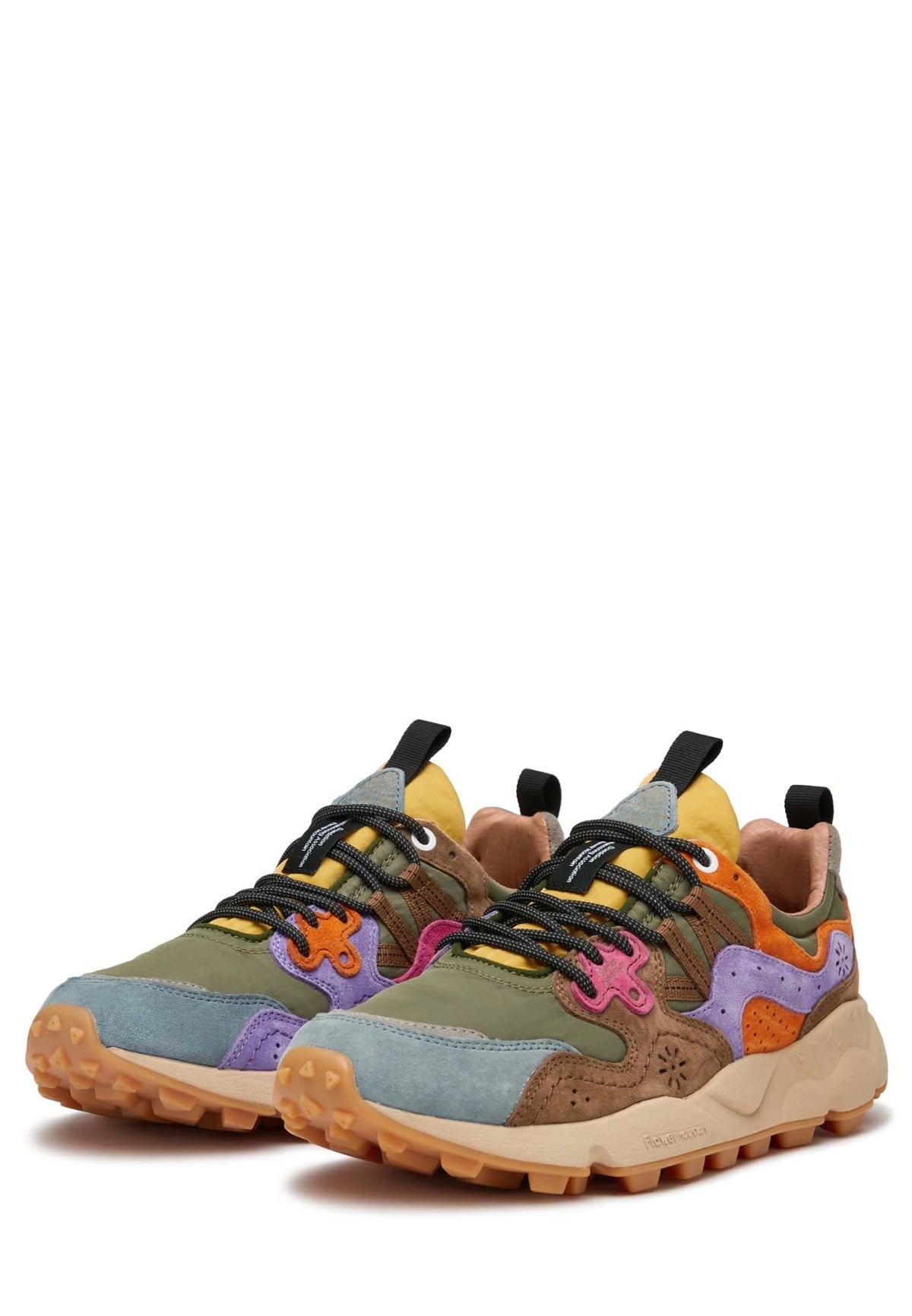 FLOWER MOUNTAIN Yamano 3 UNI Suede/nylon Kaki-multi: multicolor スニーカー レディース