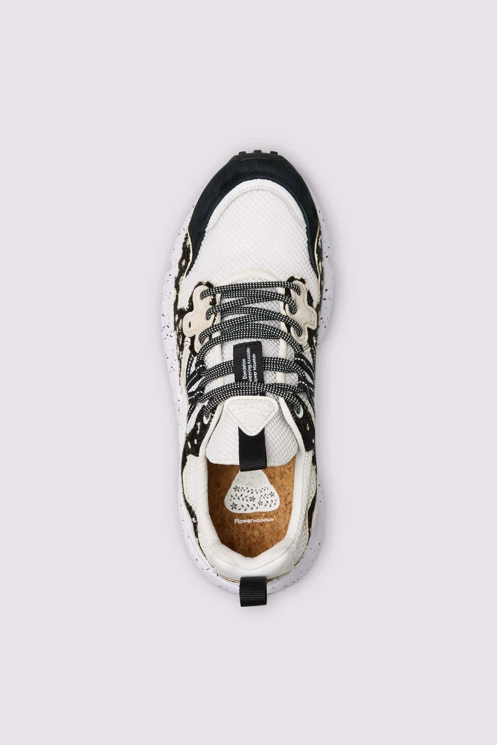 FLOWER MOUNTAIN Yamano 3 UNI Suede/rete/pony HAIR Anthracite-white: grey trainers for women