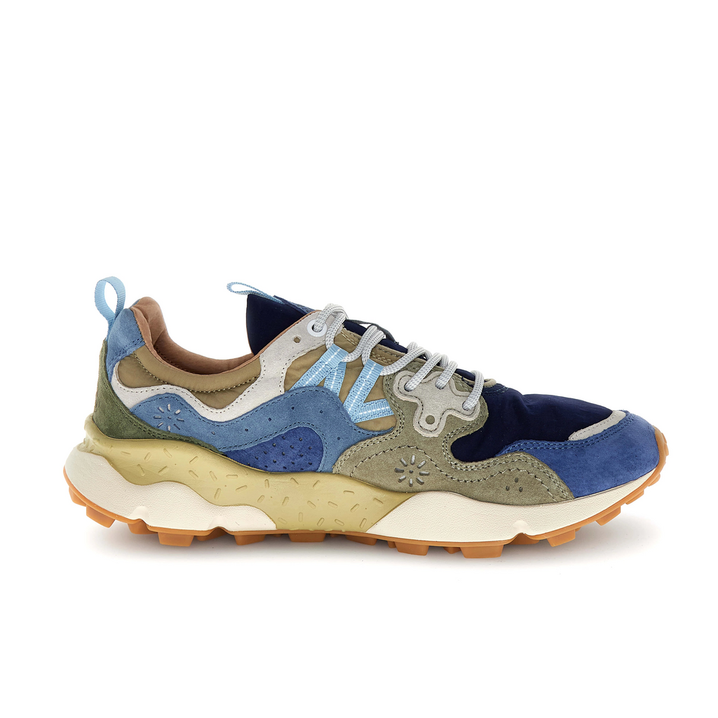 FLOWER MOUNTAIN Yamano 3 MAN Suede/nylon NAVY: blue trainers unisex
