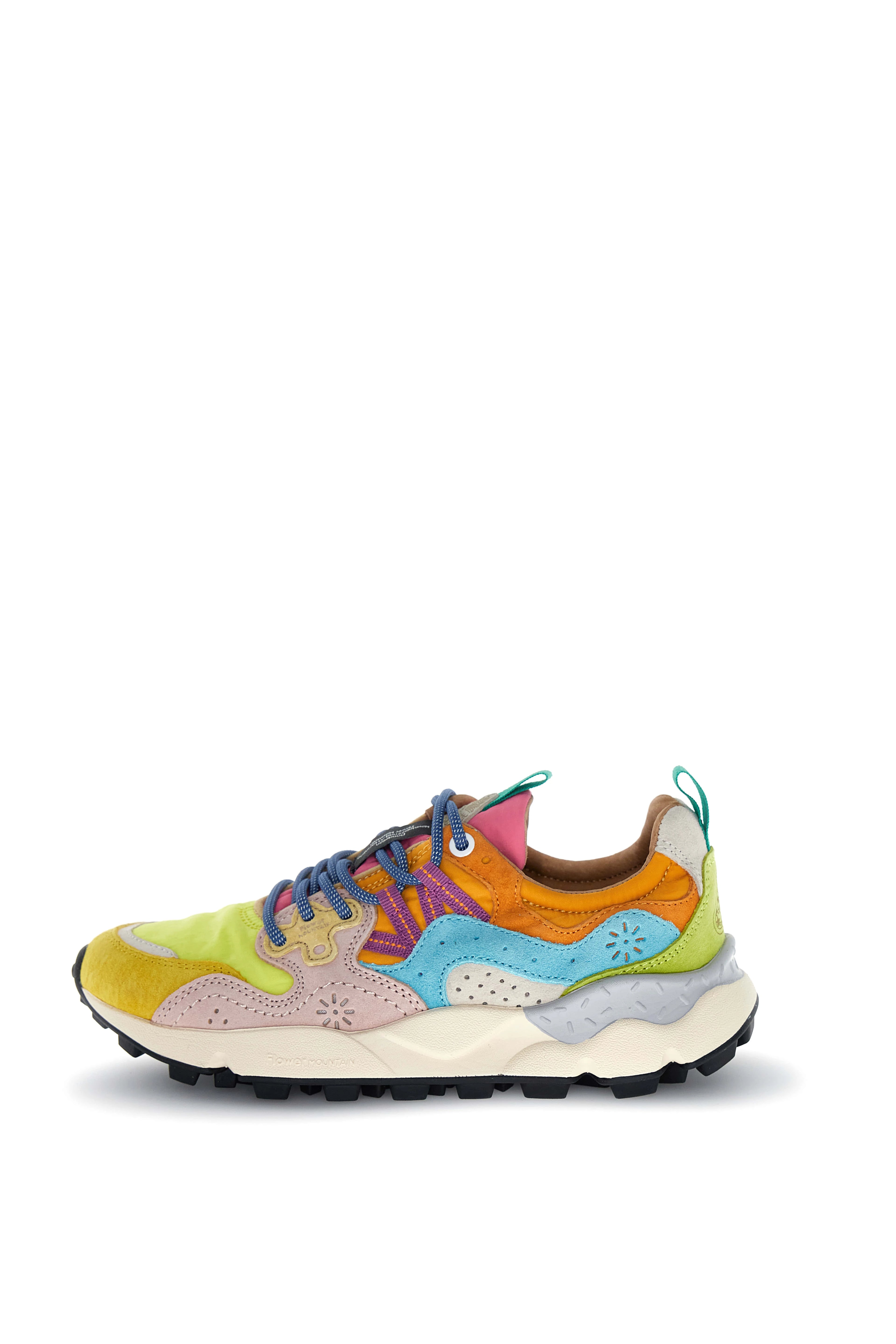 FLOWER MOUNTAIN Yamano 3 Woman Suede/nylon Yellow: multicolour trainers for women