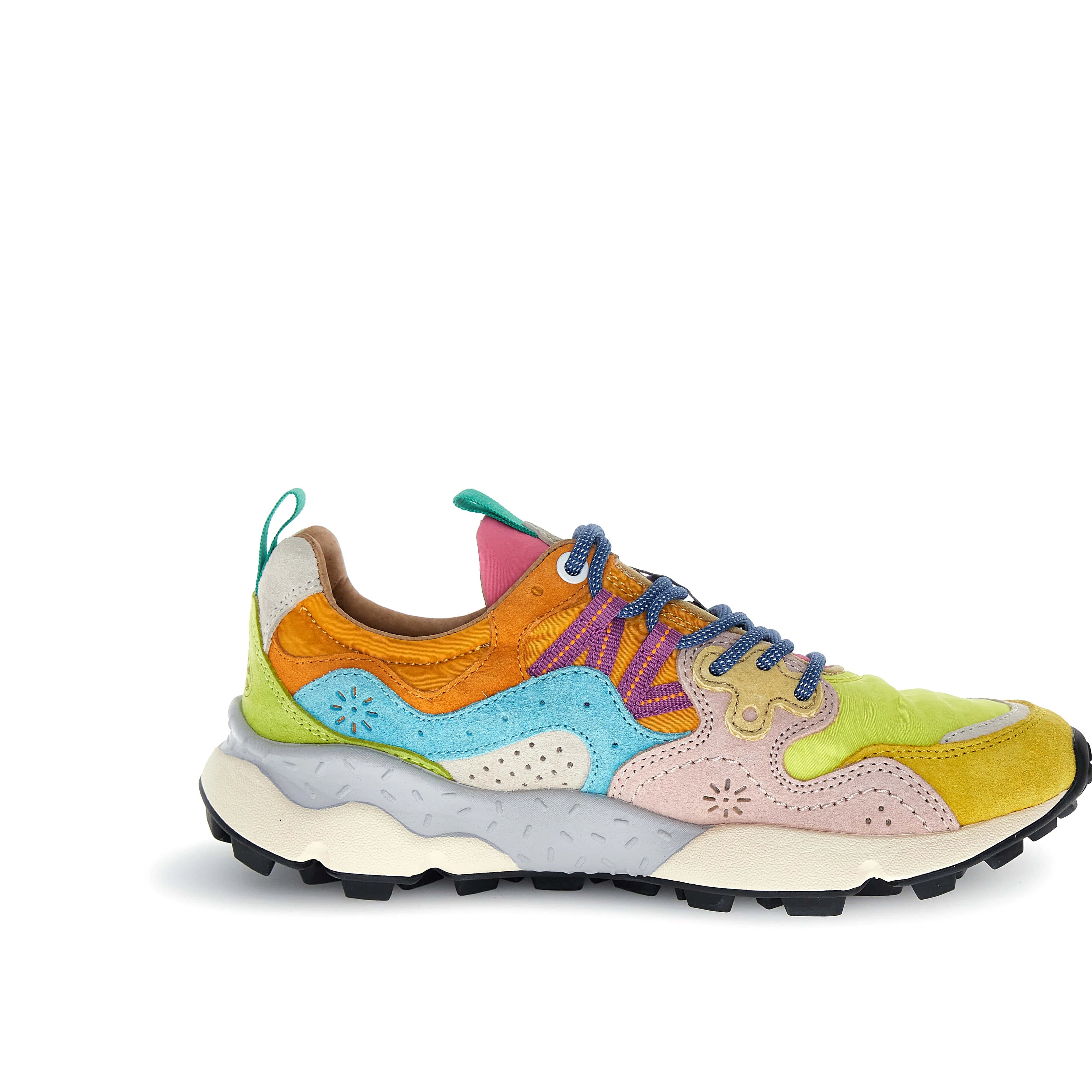 FLOWER MOUNTAIN Yamano 3 Woman Suede/nylon Yellow: multicolour trainers for women