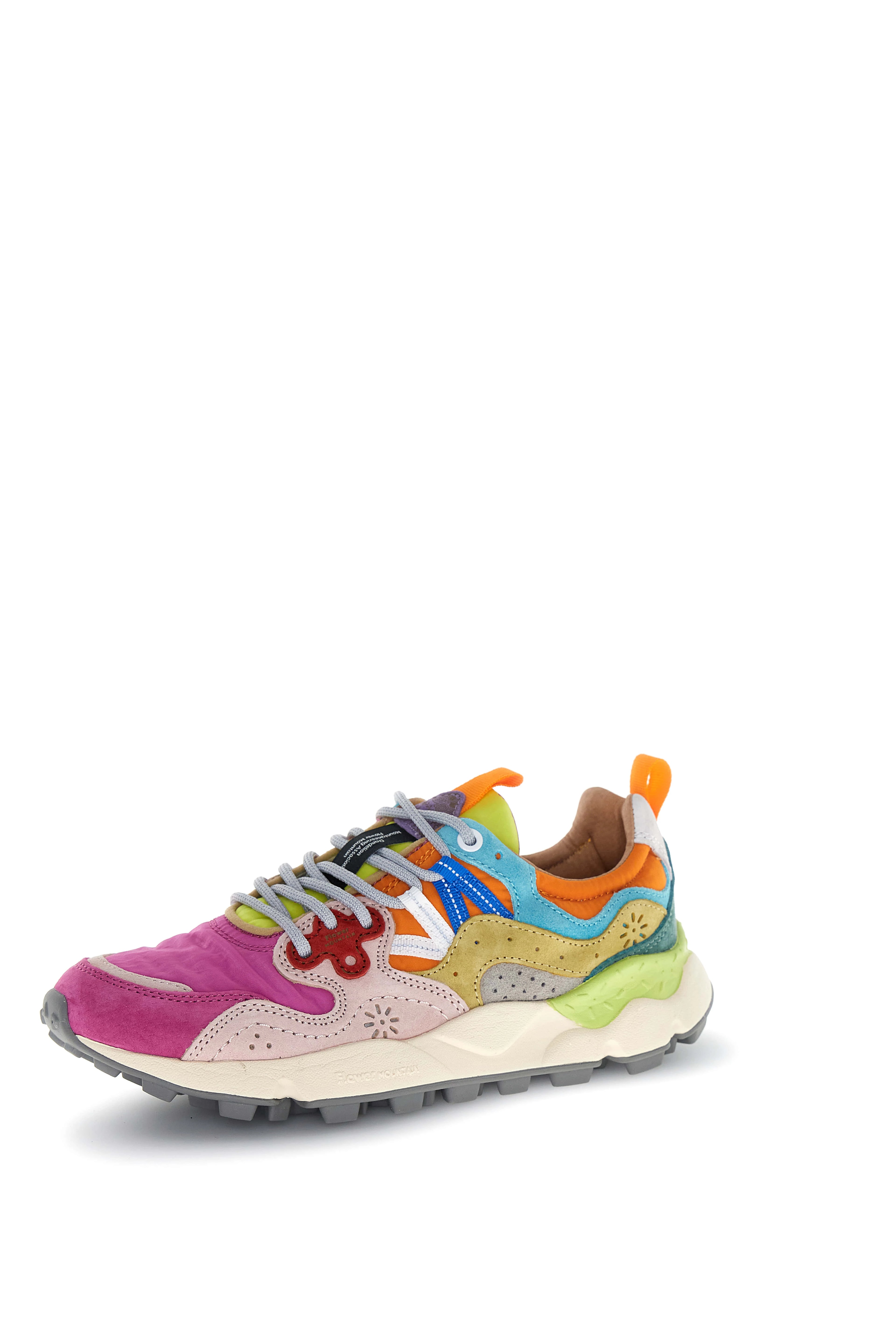 FLOWER MOUNTAIN Yamano 3 Woman Suede/nylon Fuchsia: multicolour trainers for women