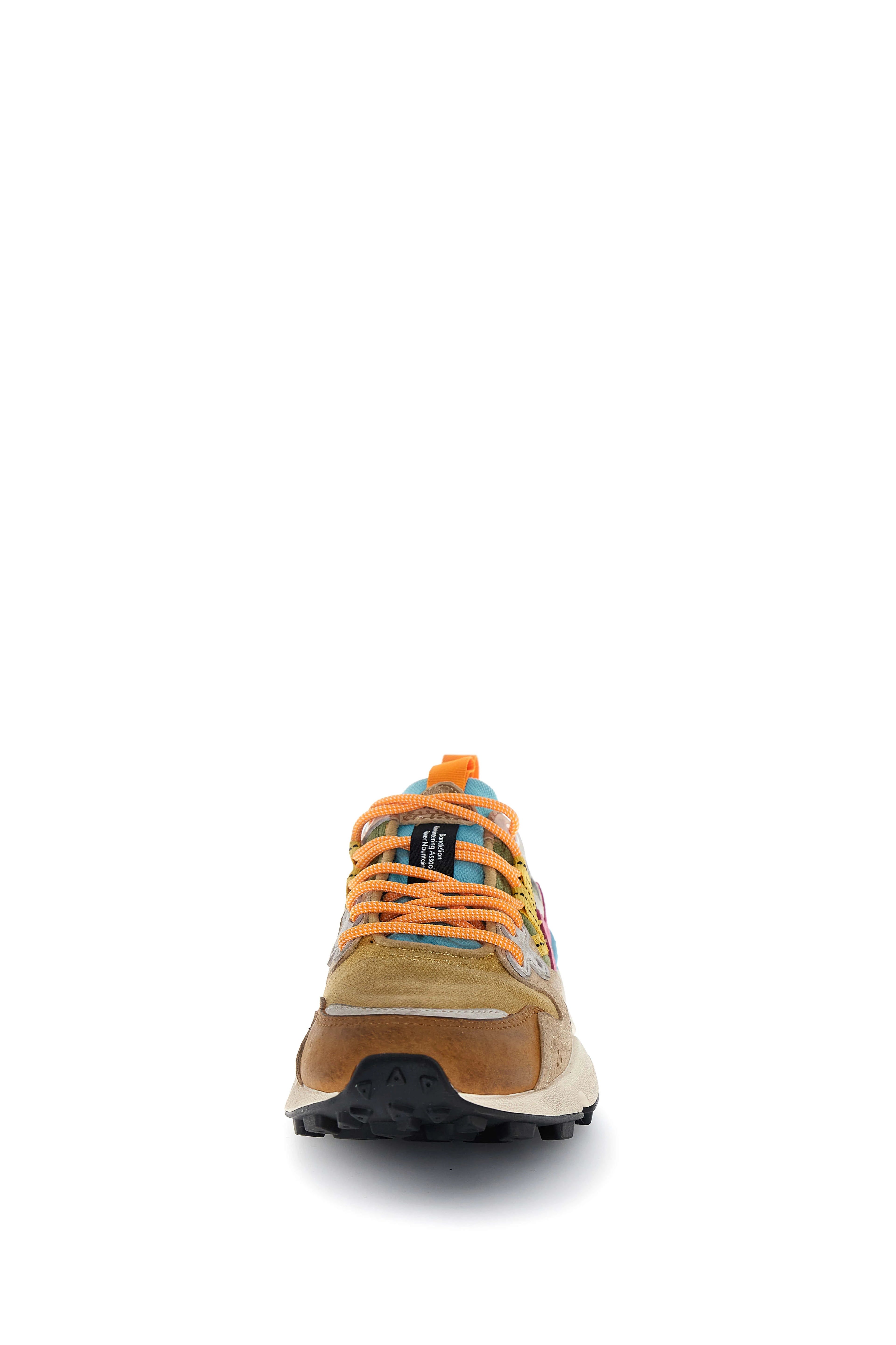 FLOWER MOUNTAIN Yamano 3 Woman Suede/canvas/washed Brown: brown trainers for women