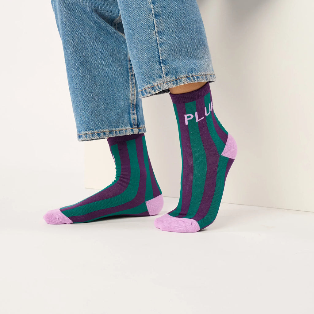 BILLYBELT Message Combed PLUM: verd mitjons per a dona