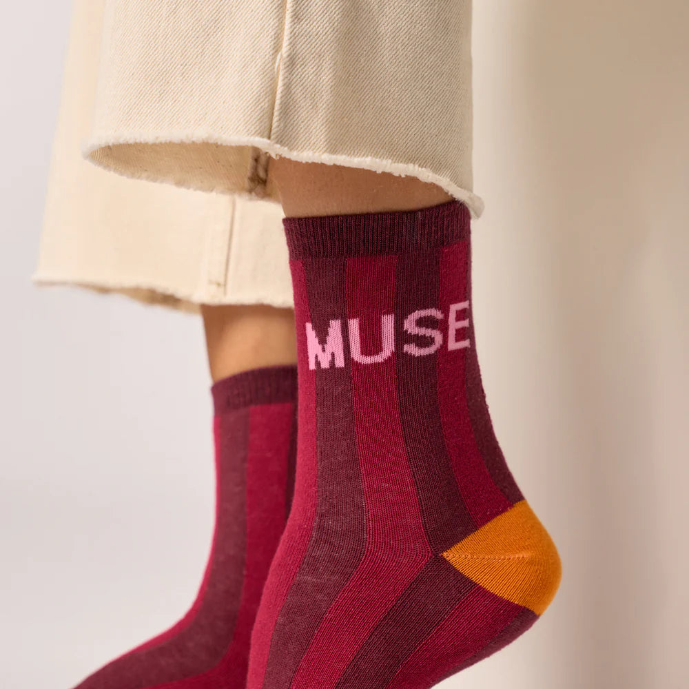 BILLYBELT Message Combed MUSE: red socks for women