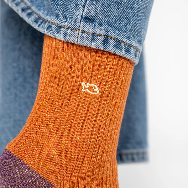 BILLYBELT Combed Brique: naranja socks for women