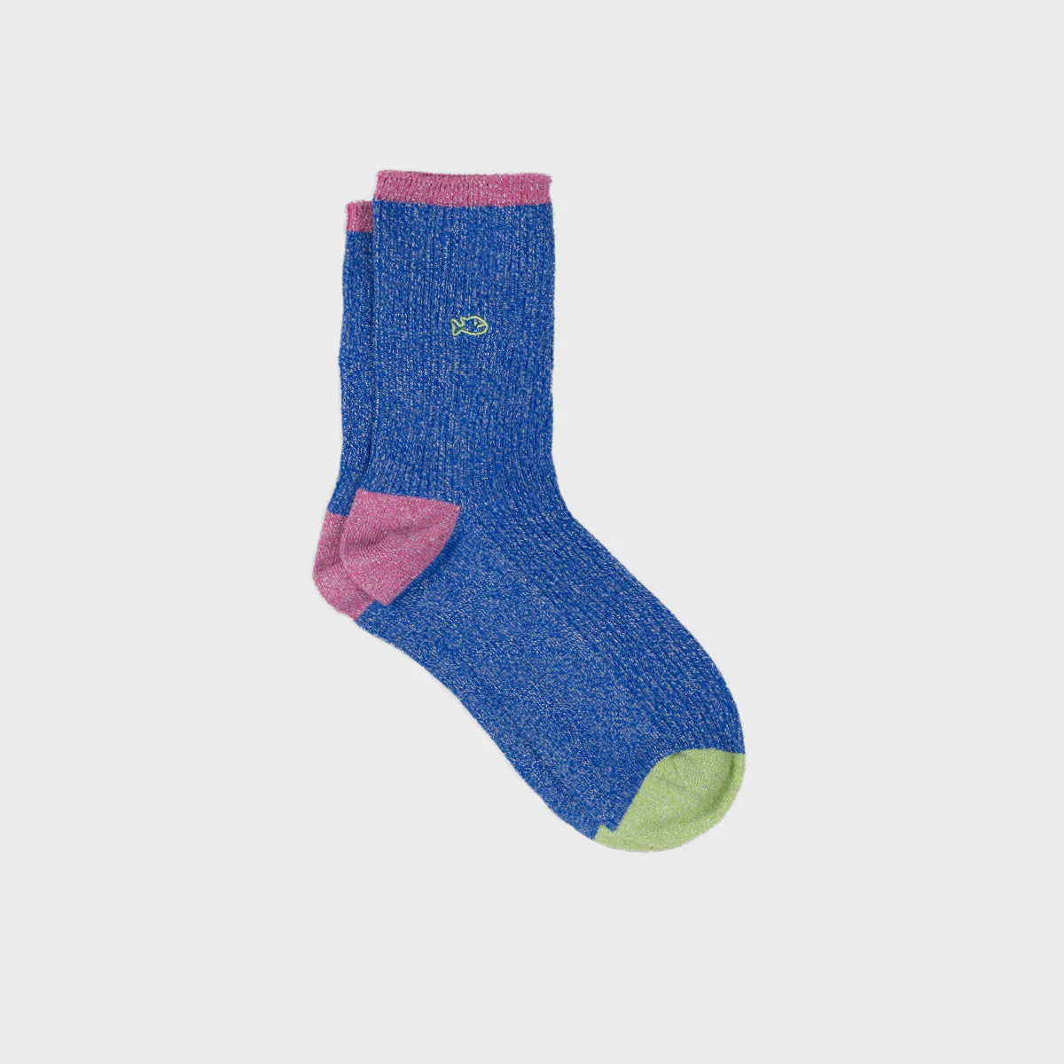 BILLYBELT Combed Electric BLUE: blue socks for women