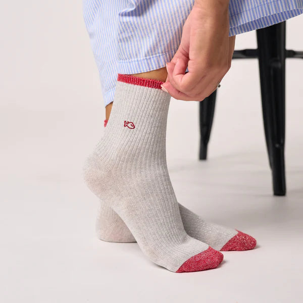BILLYBELT Combed GREY: gris mitjons per a dona