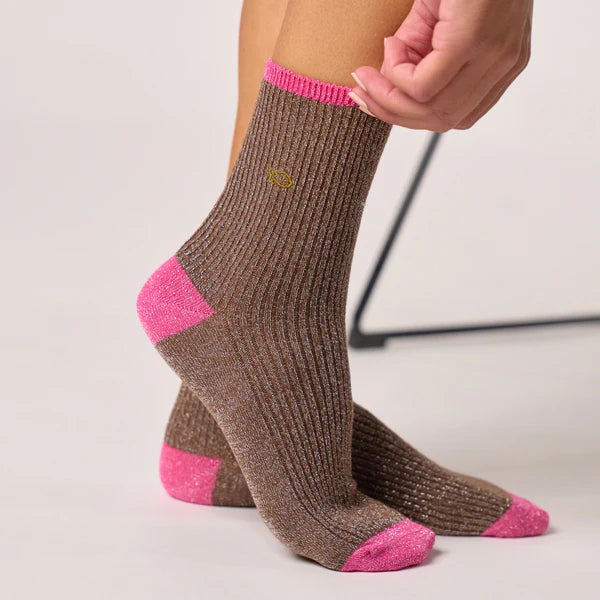 BILLYBELT Combed Brown: brown socks for women