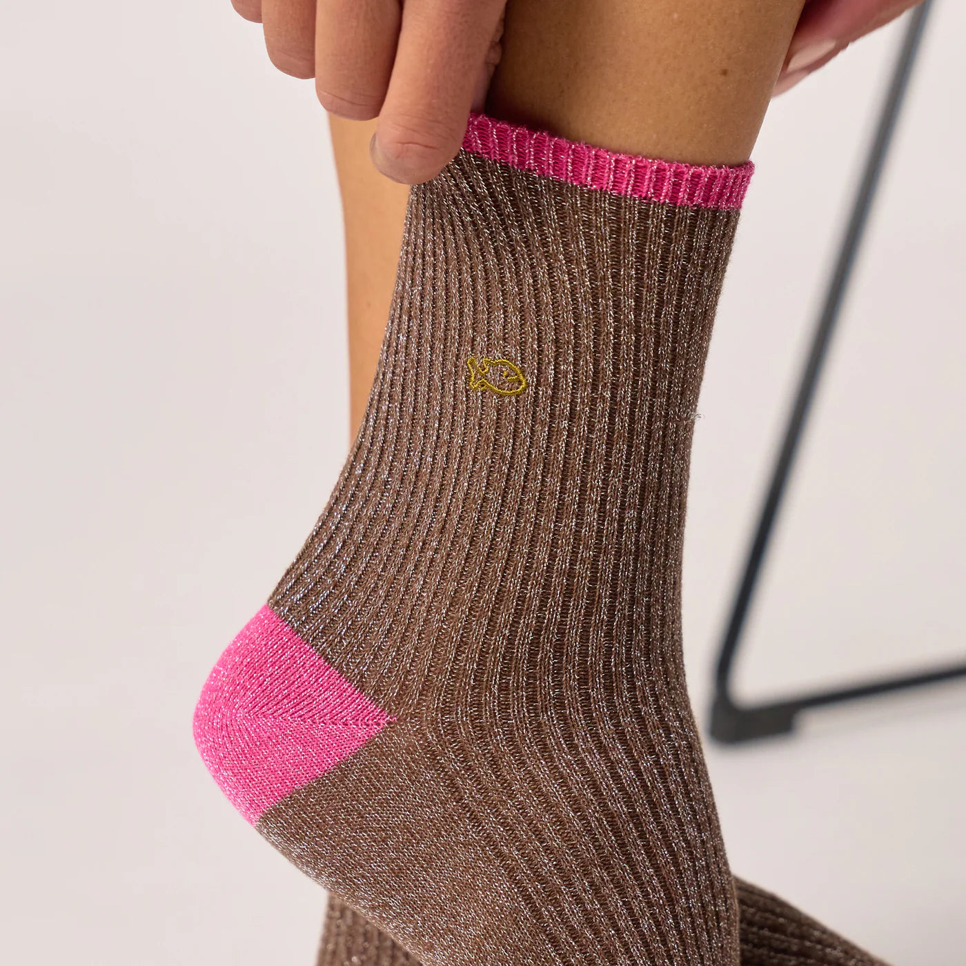 BILLYBELT Combed Brown: brown socks for women